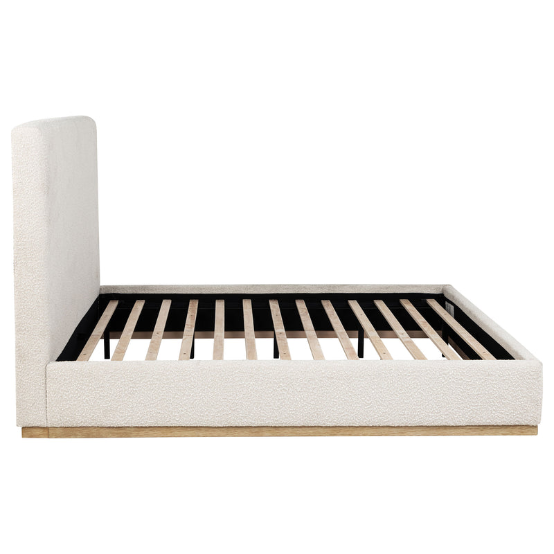 Knox Upholstered Eastern King Panel Bed Cream