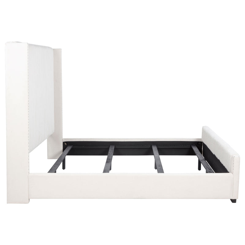 Natasha 65-inch Upholstered California King Bed Cream