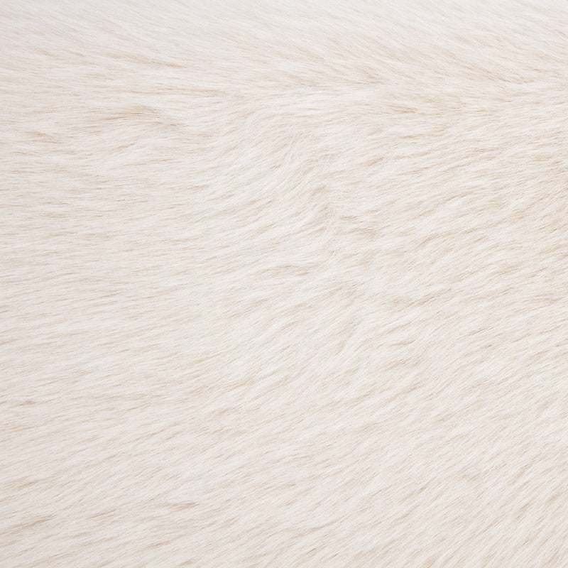 Rebecca Faux Fur Upholstered Eastern King Bed Cream