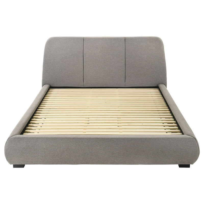 Mokena 46-inch Upholstered Eastern King Platform Bed Taupe