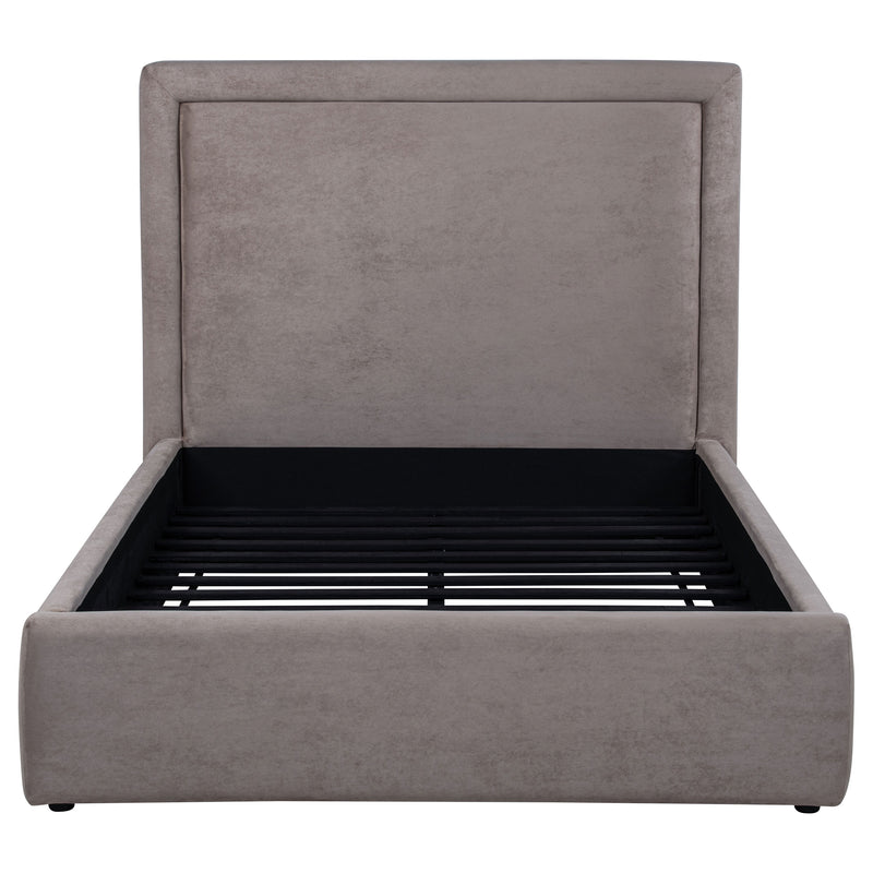Lawson 54-inch Upholstered Full Panel Platform Bed Mushroom
