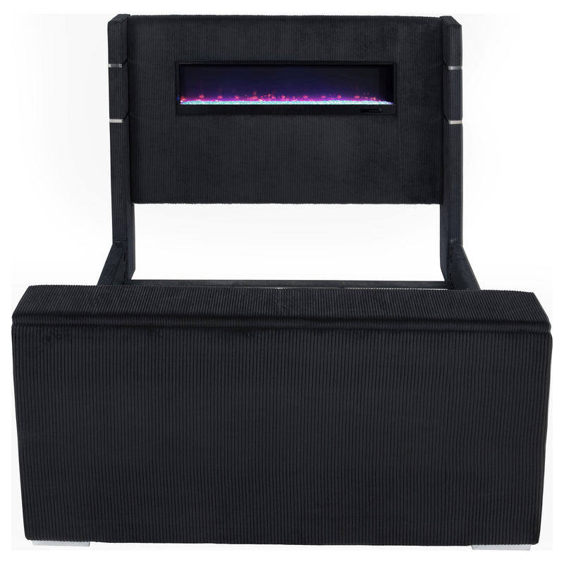 Tisdall California King Flame Visualizer TV Bed Black