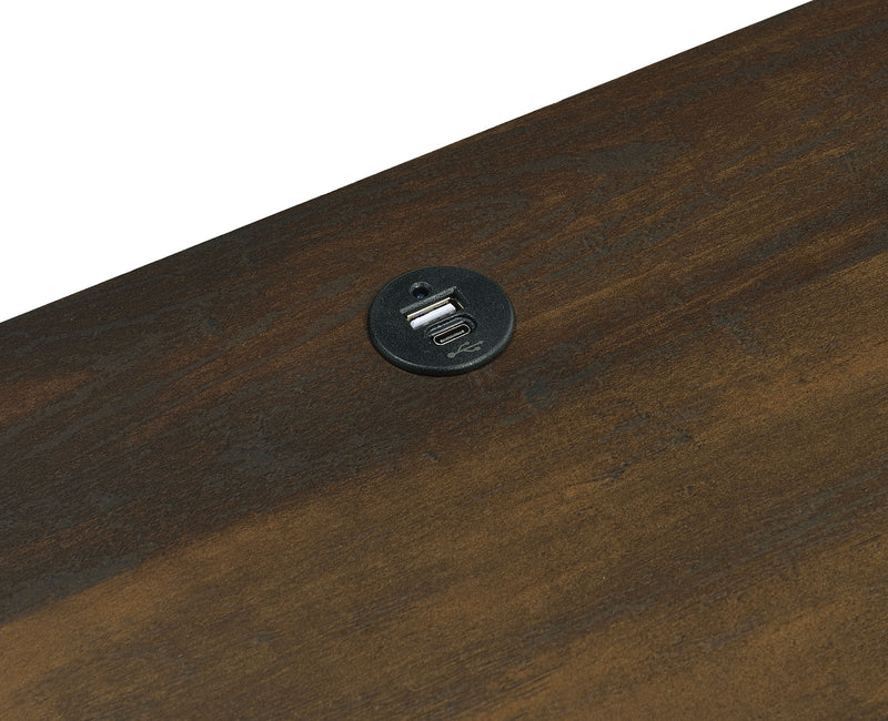 Westpark 2-drawer Nightstand LED Lights and USB Dark Pine