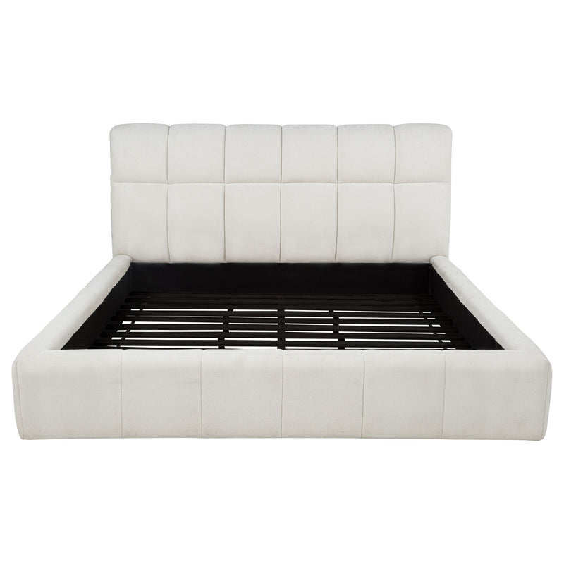 Nollet 48-inch Upholstered Eastern King Platform Bed Cream
