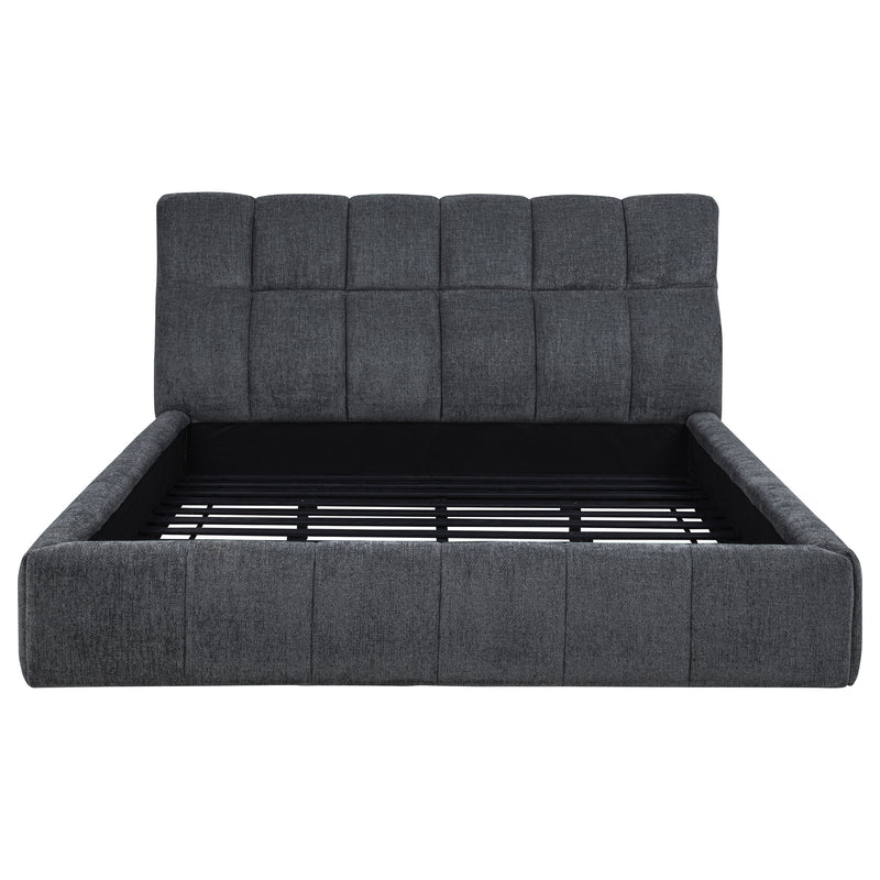 Nollet 48-inch Upholstered California King Platform Bed Grey