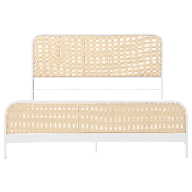 Lanewood Open Cane Webbing Metal Eastern King Bed White