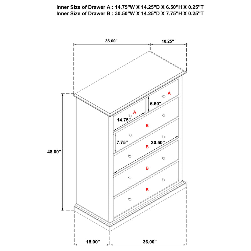 Sumerlin 6-drawer Bedroom Chest of Drawers Medium Brown