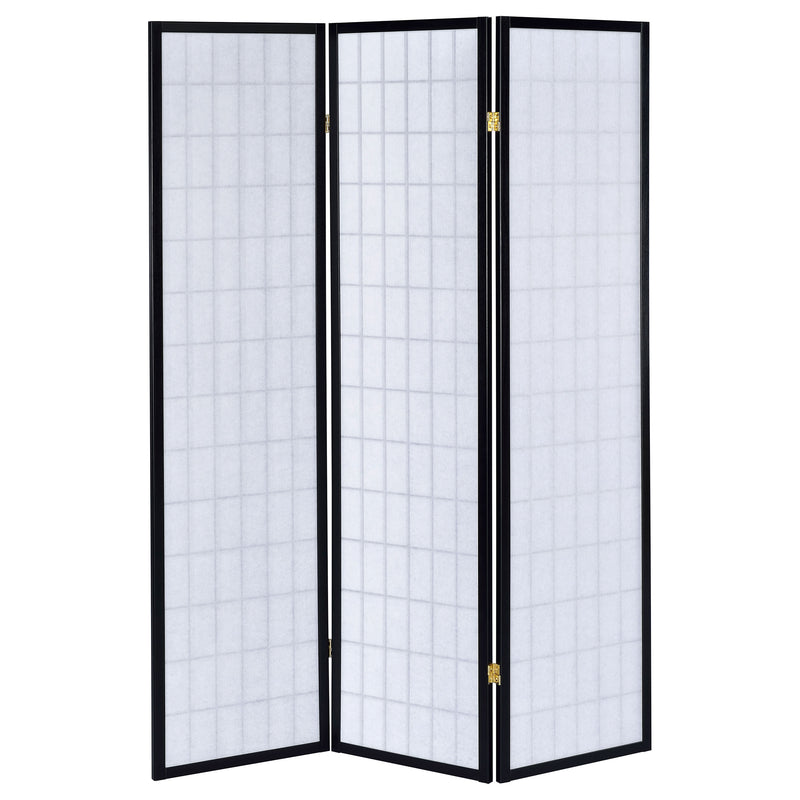 Carrie 3-Panel Room Divider Folding Shoji Screen Black