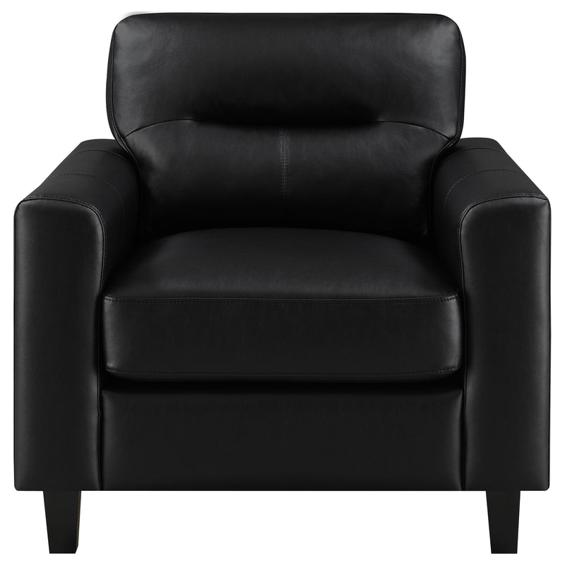 Scotland 3-piece Faux Leather Upholstered Sofa Set Black