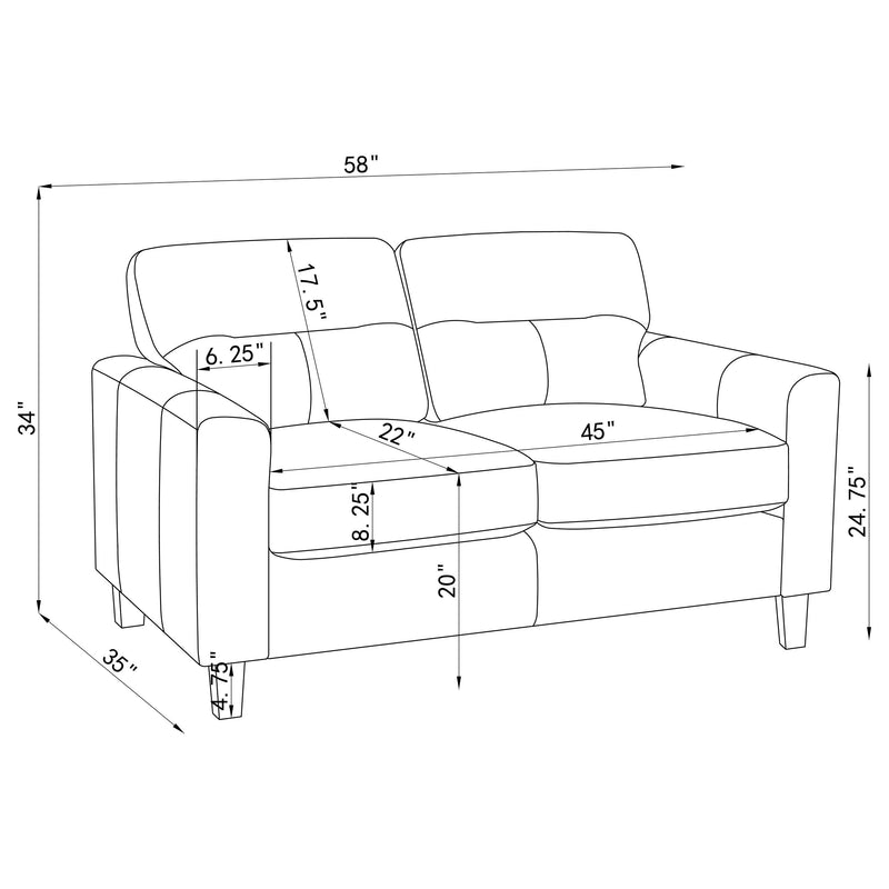 Scotland 2-piece Faux Leather Upholstered Sofa Set Brown