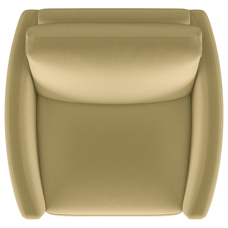 Corliss Upholstered Curved Track Arm Chair Camel