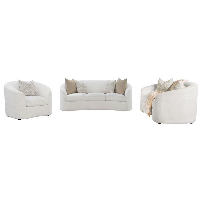 Rainn 3-piece Boucle Upholstered Sloped Arm Sofa Set Latte