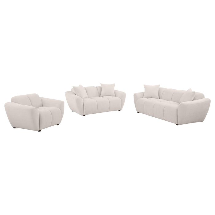 Destino 3-piece Chenille Splayed Arm Sofa Set Greige