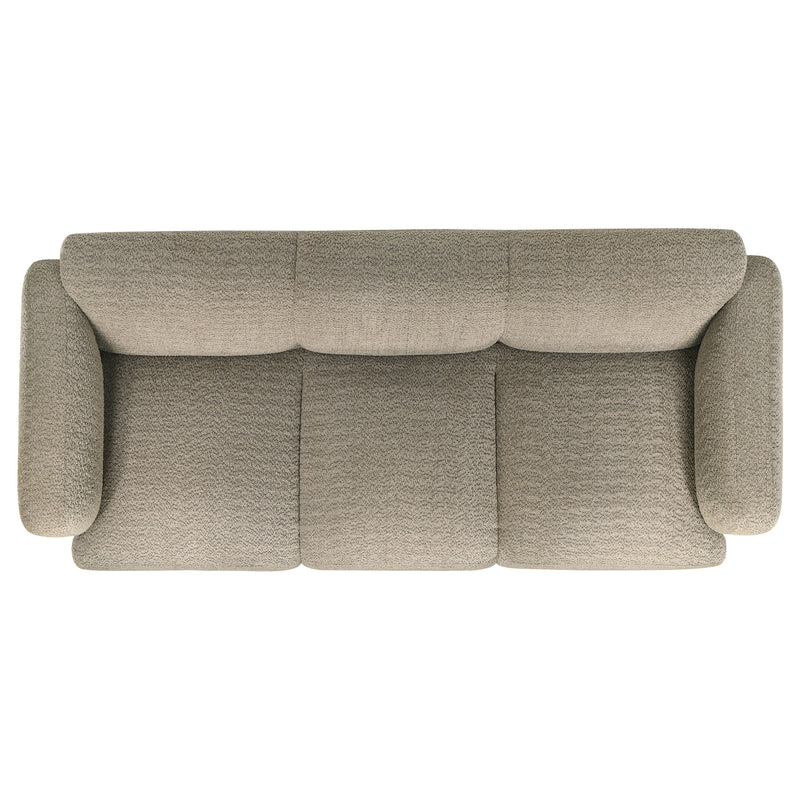 Dorset 3-piece Upholstered Round Track Arm Sofa Set Brown