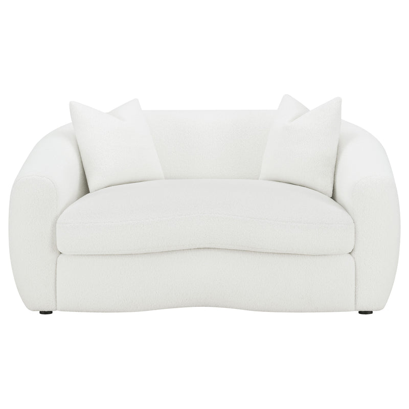 Isabella 2-piece Faux Sheepskin Upholstered Sofa Set Natural