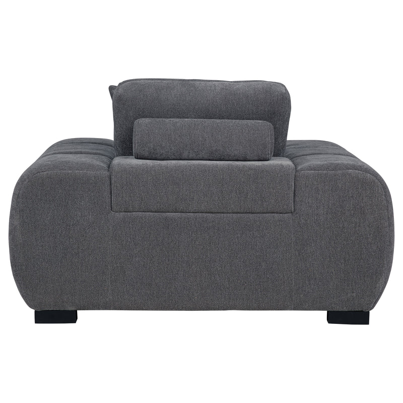 Octavia Upholstered Track Arm Accent Chair Charcoal Grey