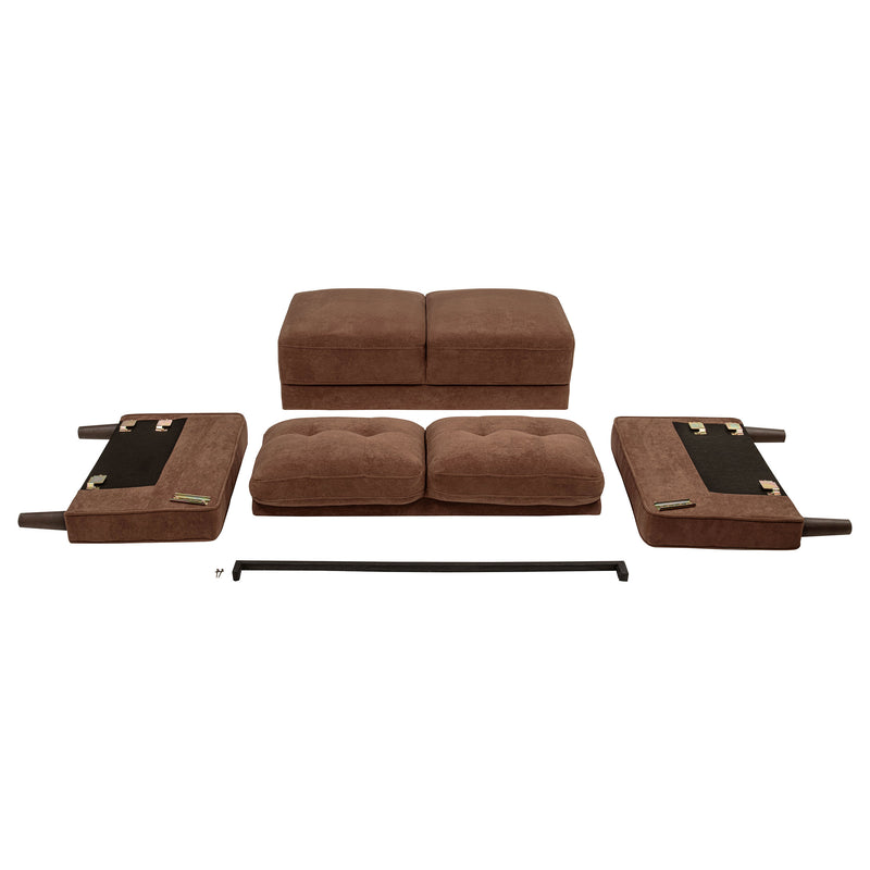 Bowen II Fabric Upholstered Track Arm Accent Chair Rust