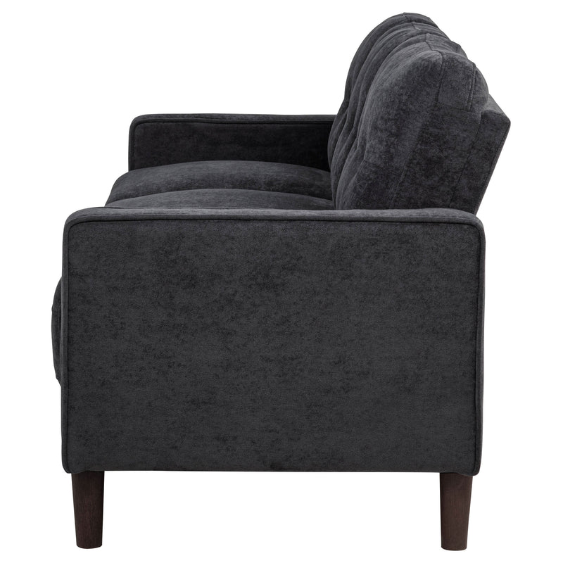Bowen II Fabric Upholstered Track Arm Sofa Steel Grey