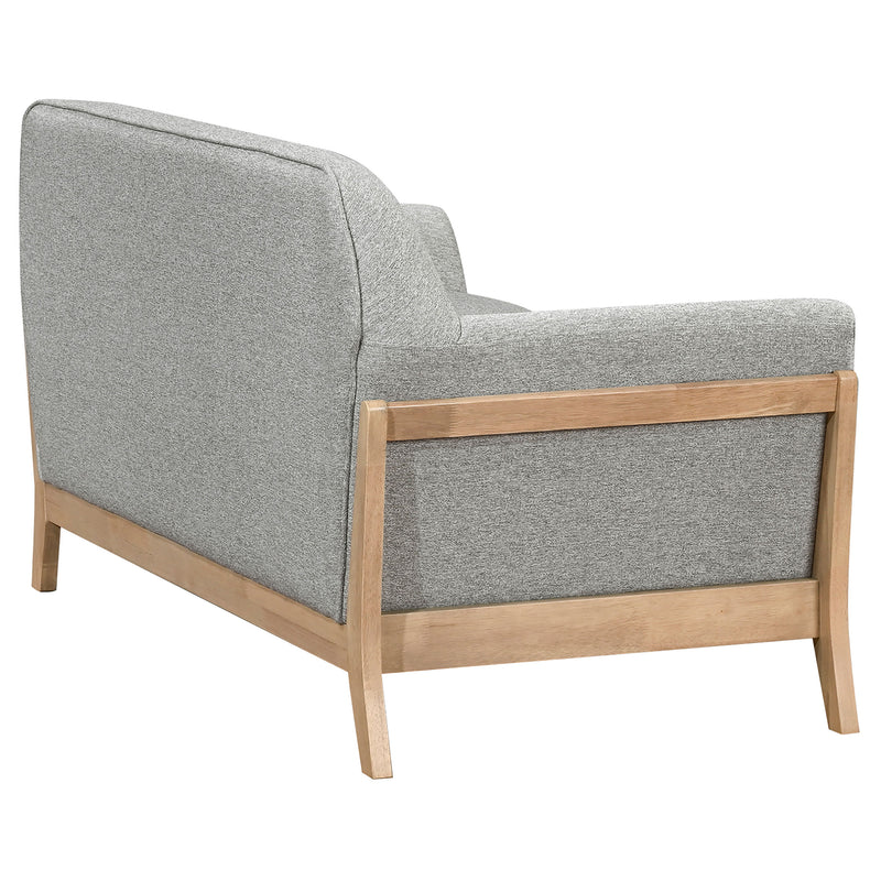Vaughn 2-piece Fabric Upholstered Flared Arm Sofa Set Grey