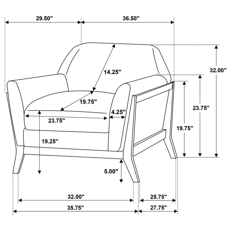 Vaughn 3-piece Fabric Upholstered Flared Arm Sofa Set Grey