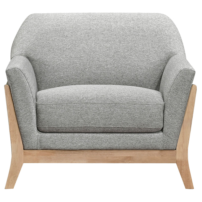 Vaughn 3-piece Fabric Upholstered Flared Arm Sofa Set Grey