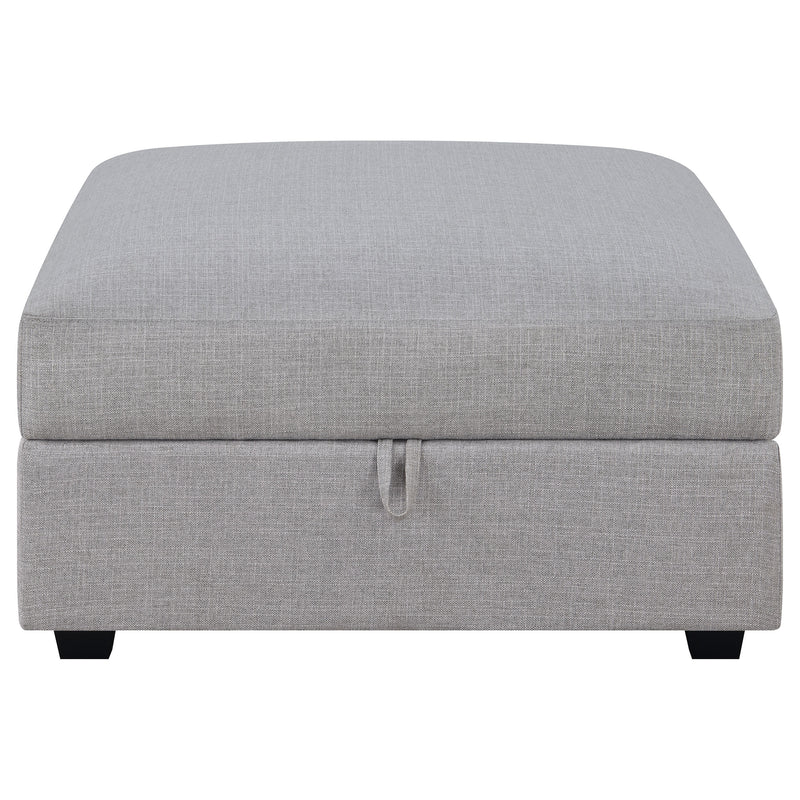 Cambria Square Upholstered Storage Ottoman Grey