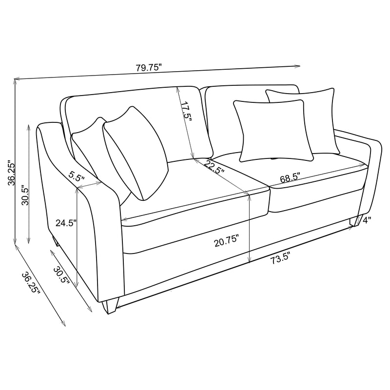 Christine Upholstered Sloped Arm Sofa Beige
