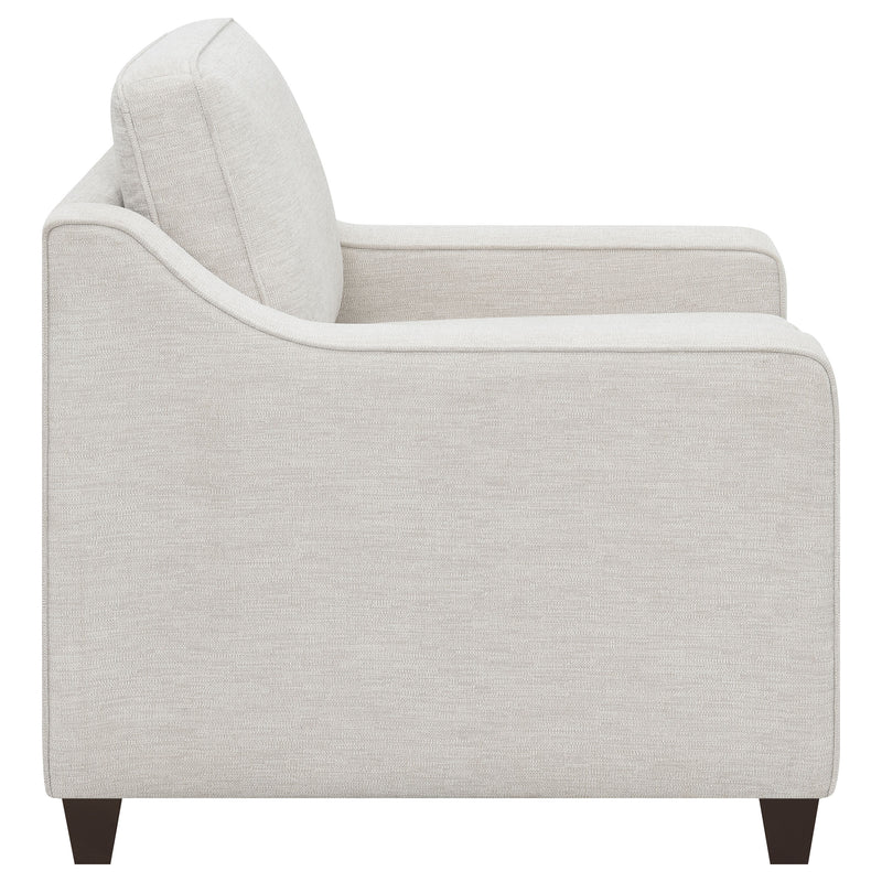 Christine 3-piece Upholstered Sloped Arm Sofa Set Beige