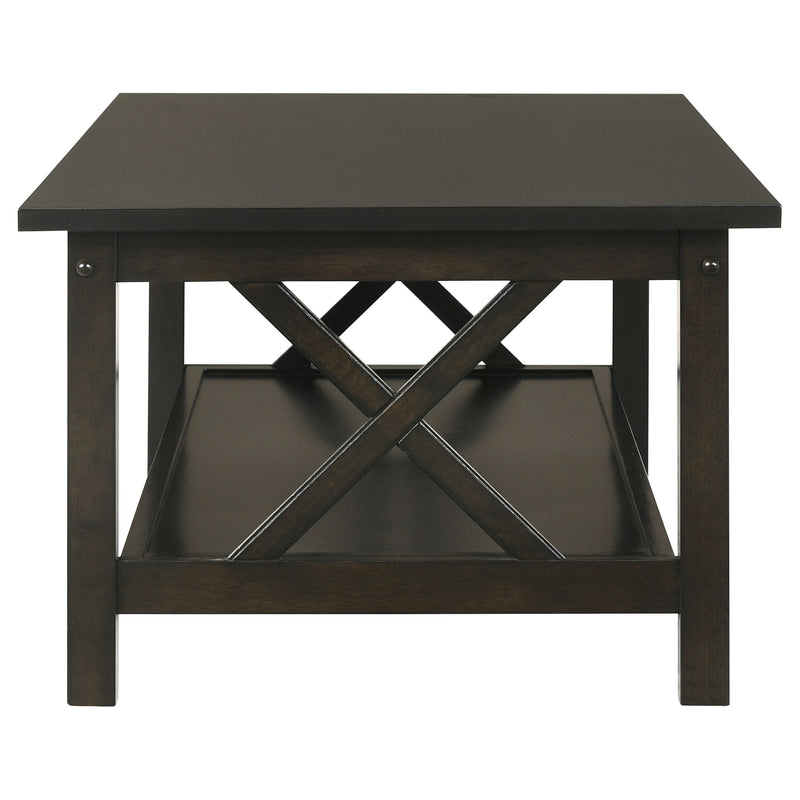 Rachelle 3-piece Rectangular Coffee Table Set Deep Merlot