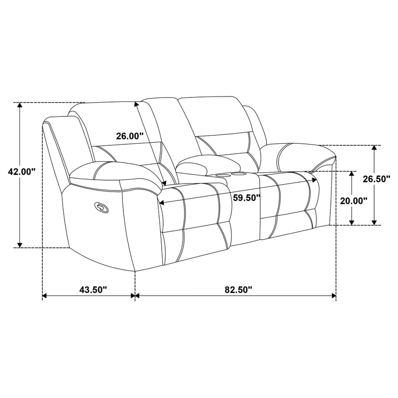 Gilson Chenille Upholstered Reclining Loveseat Grey