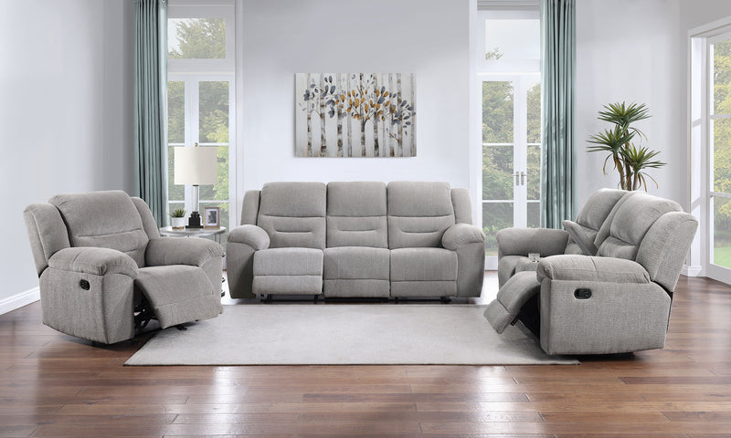 Gilson Chenille Upholstered Reclining Loveseat Grey