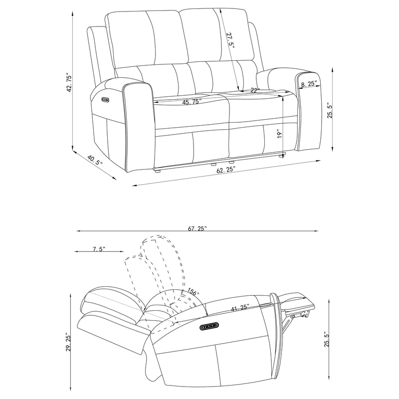 Brickston 3-piece Triple Power Reclining Sofa Set Grey