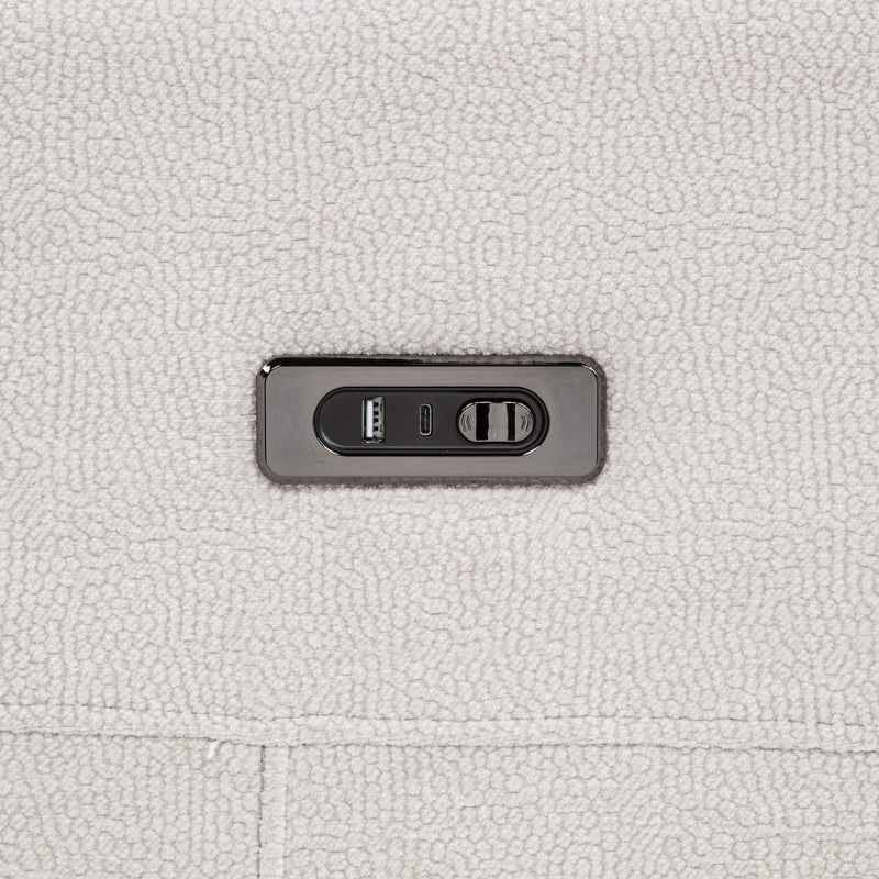 Kennett 2-piece Chenille Power Reclining Sofa Set Ivory