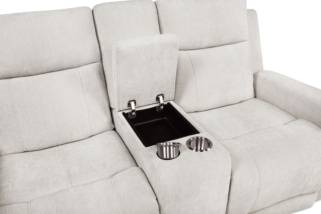 Kennett 2-piece Chenille Power Reclining Sofa Set Ivory