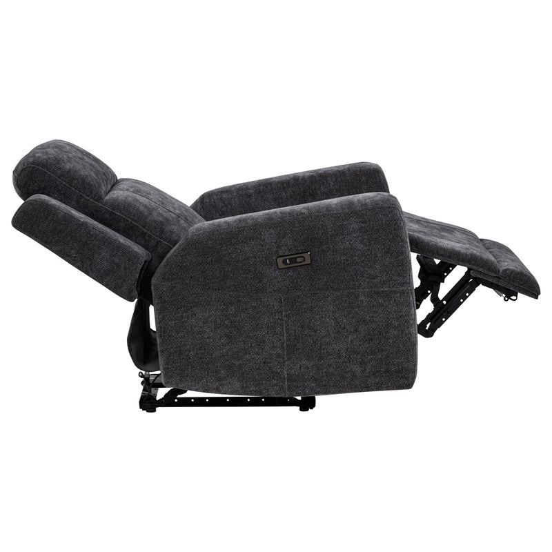 Kennett 3-piece Chenille Power Reclining Sofa Set Dark Grey