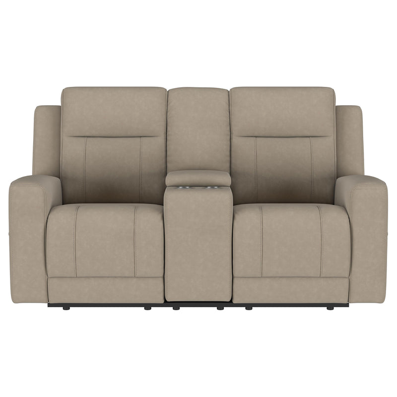 Brentwood Upholstered Motion Reclining Loveseat Taupe