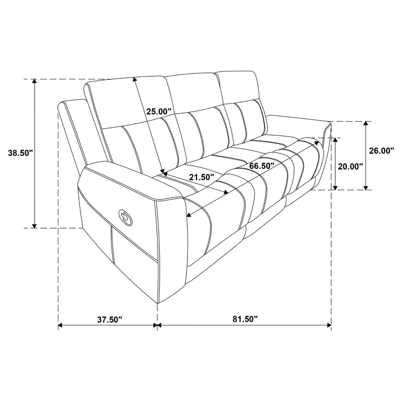 Brentwood 3-piece Upholstered Reclining Sofa Set Charcoal