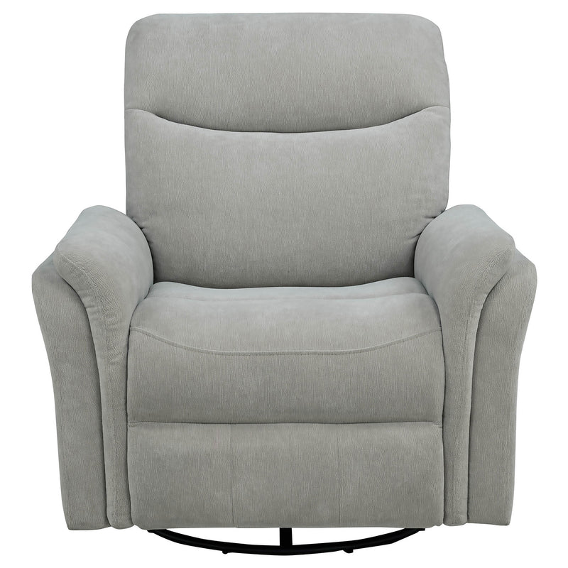 Adler Upholstered Power Swivel Glider Recliner Greige
