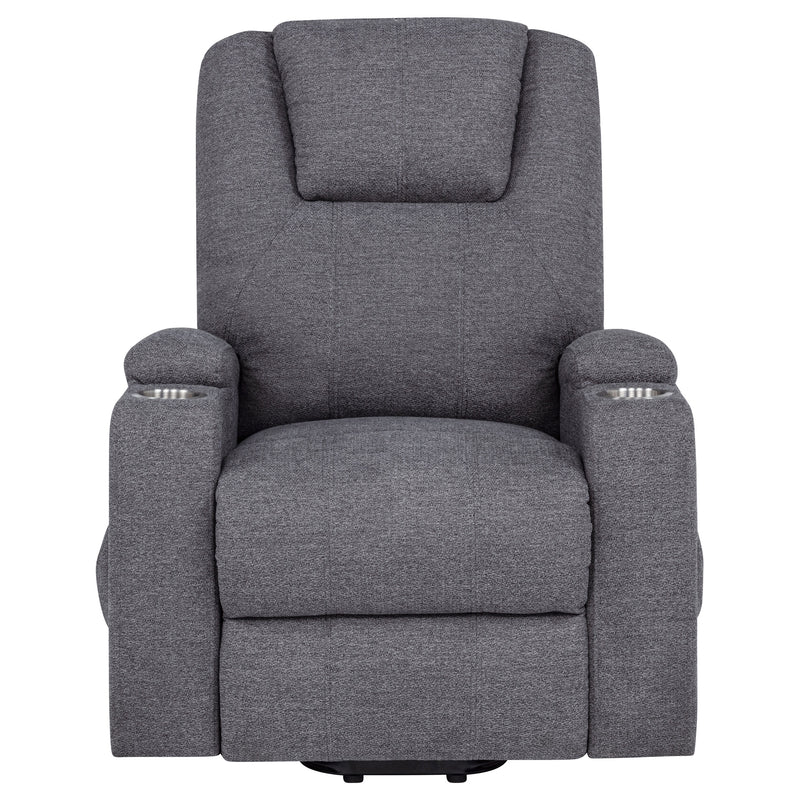 Louie Chenille Upholstered Power Lift Massage Chair Grey