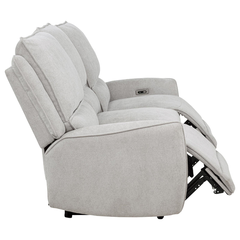 Sylmar Chenille Upholstered Power Reclining Sofa Dove Grey