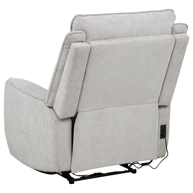 Sylmar Chenille Upholstered Power Recliner Dove Grey