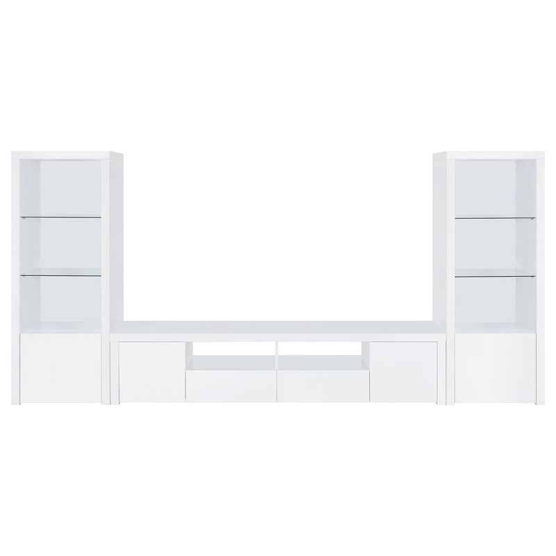 Jude 3-shelf Engineered Wood Media Tower High Gloss White