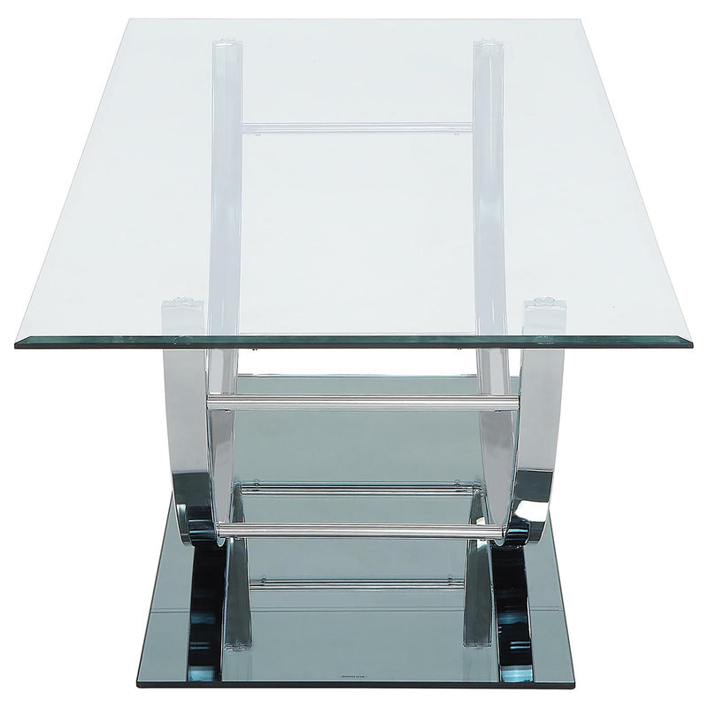 Danville 2-piece Glass Top Coffee and End Table Set Chrome