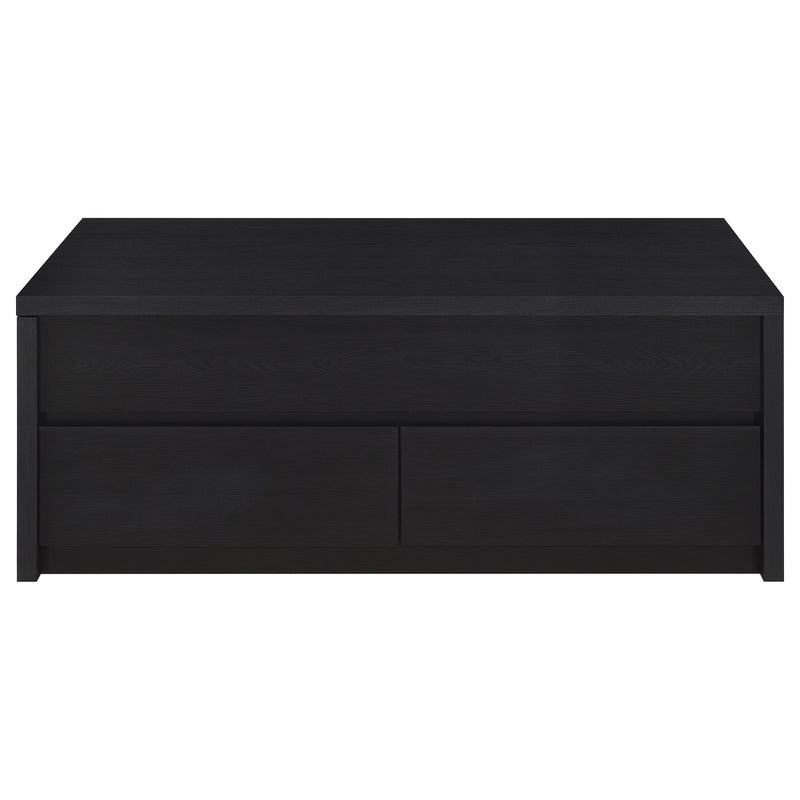 Knapp Lift Top Cocktail Coffee Table with Dual Drawers Black
