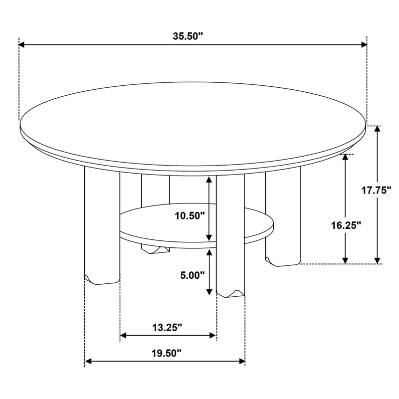 Ottowa 3-piece Round Wood Coffee Table Set Light Oak