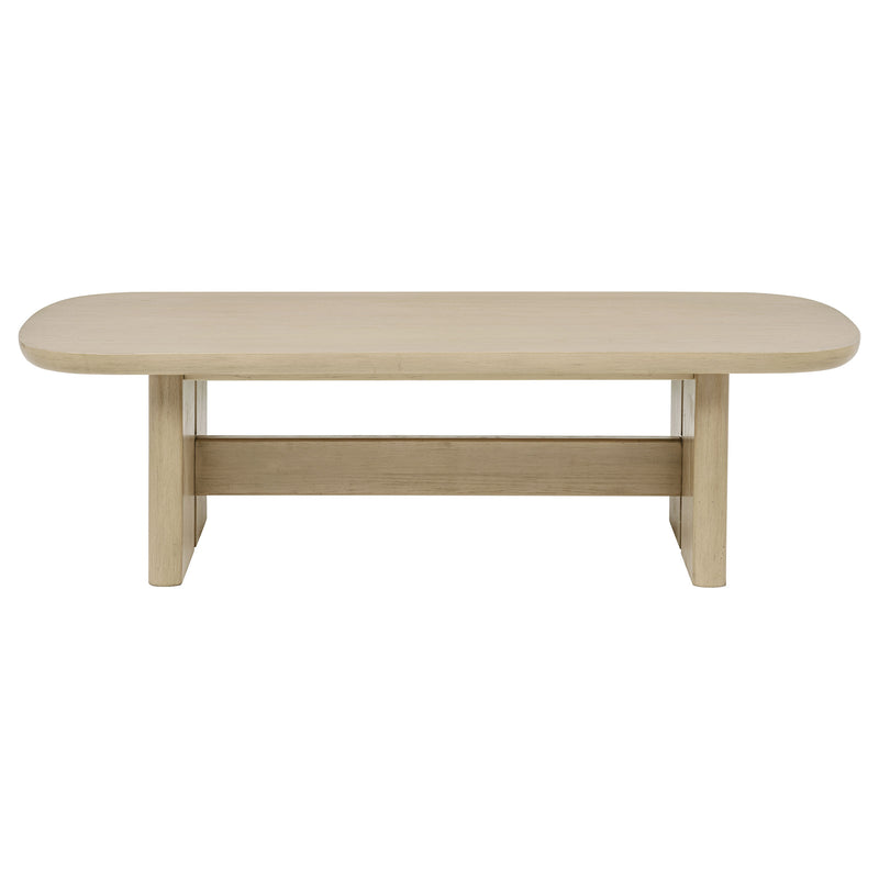 Kailani 2-piece Coastal Coffee and End Table Set Beige Oak