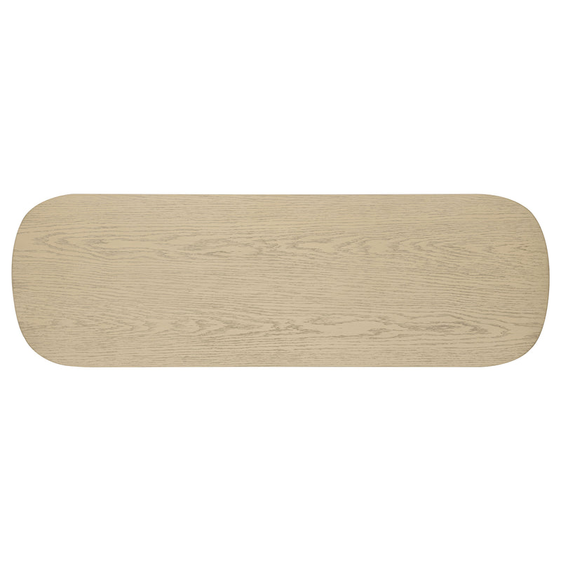Kailani Coastal Sofa Console Table with Shelf Beige Oak