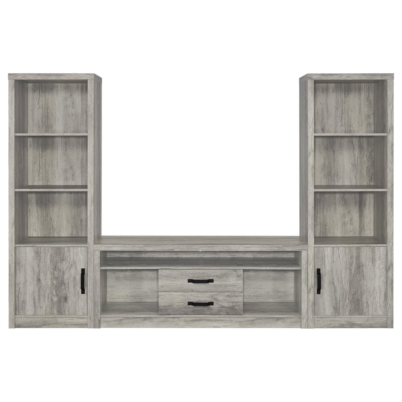 Burke 4-shelf Engineered Wood Media Tower Grey Driftwood
