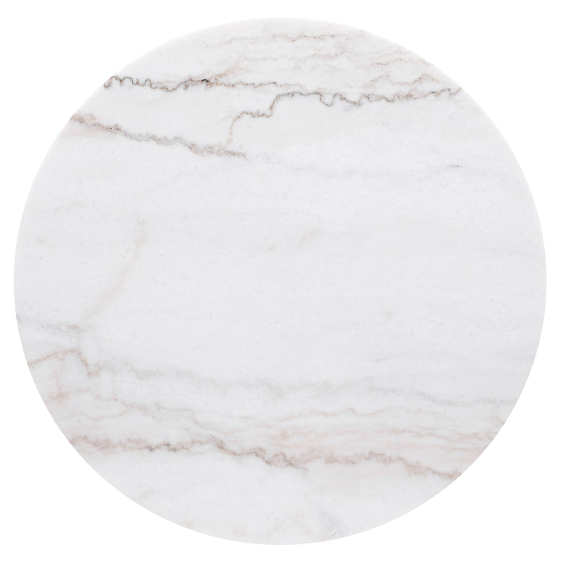 Jason Round White Marble Top Side End Table Charcoal