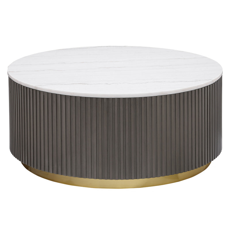 Jason Round White Marble Top Coffee Table Charcoal